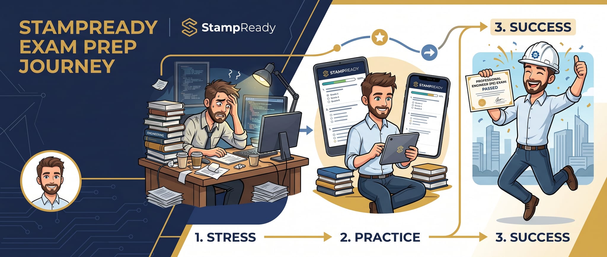 StampReady exam-prep journey: from stress to practice to success